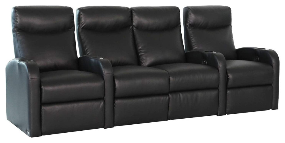 Home Theater Seating Set of 4   Black   Contemporary   Theater Seating   by Imtinanz  LLC  Houzz