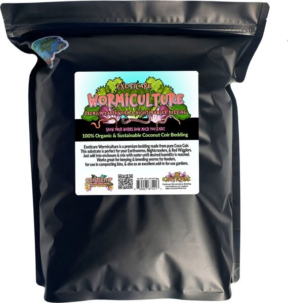 Exoticare Wormiculture Coconut Reptile Substrate， 2-lb bag