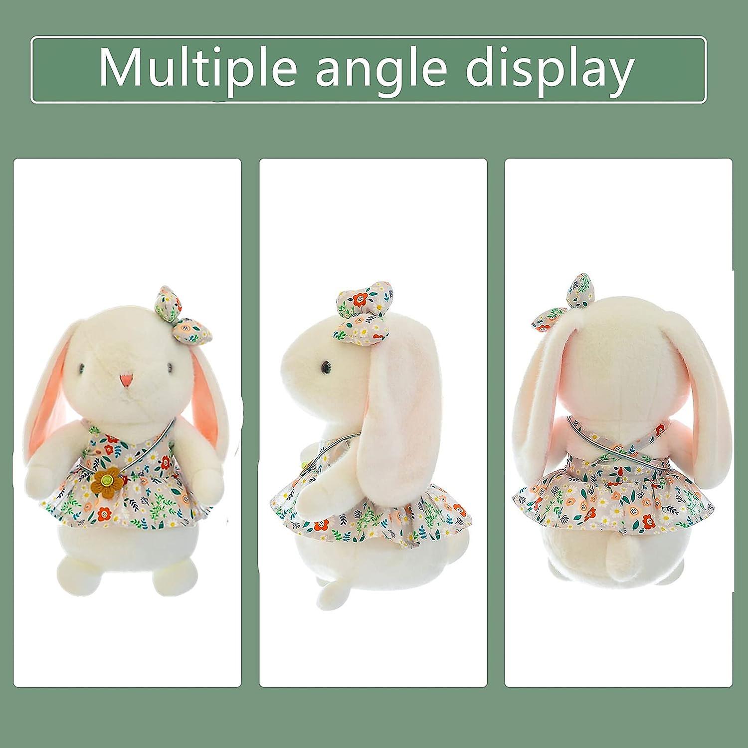 Soft And Cute Plush Rabbit，small Flower Skirt Wearing Bow Rabbit Toys，can Embrace Stuffed Animal Rabbit，washable