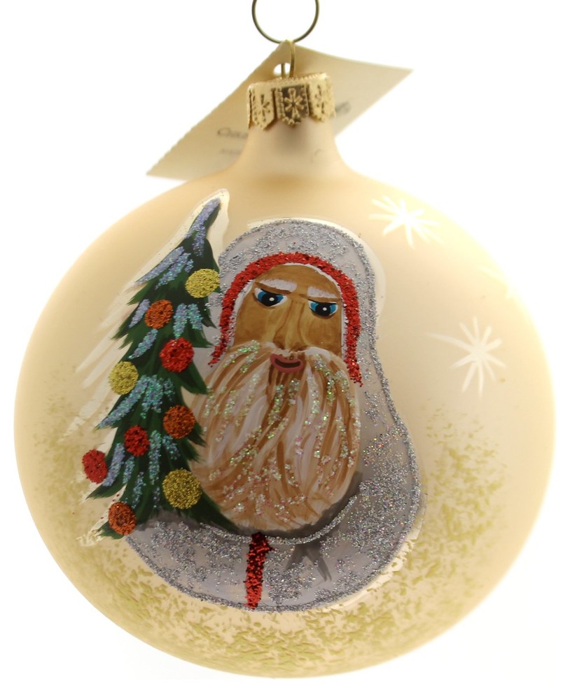 Christina  x27s World BELSNICKLE SANTA Glass Ornament Santa Ball Gif536   Contemporary   Christmas Ornaments   by Story Book Kids Inc  Houzz