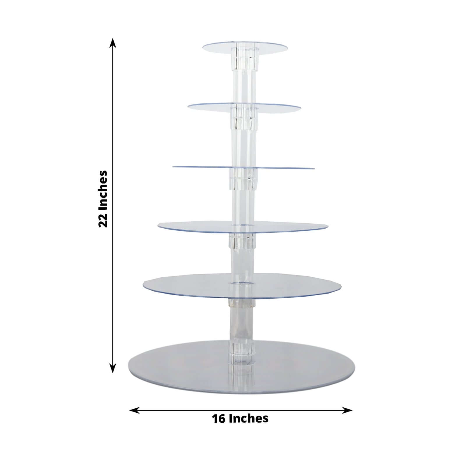 6-Tier Clear Heavy Duty Round Acrylic Cake Stand, Cupcake Tower Dessert Holder Display Stand with Film Sheets - 22