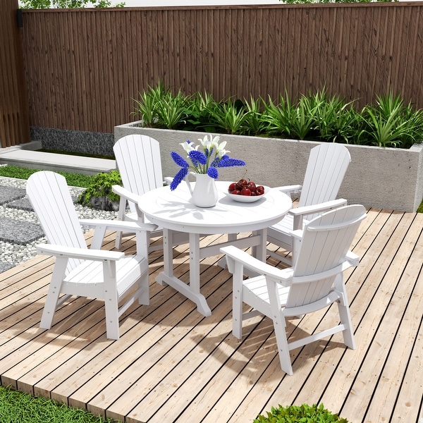 Polytrends Altura 5Piece Round Poly EcoFriendly All Weather Outdoor Dining Set