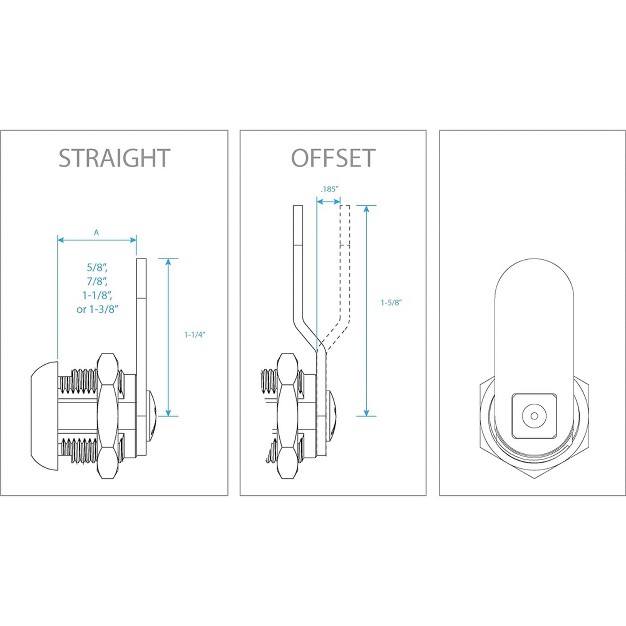 Camco 44333 Steel Rv Easy Turn Thumb Operated Style Offset Cam Lock For Recreational Vehicle Installation Fits Up To 5 8 Inches Thick