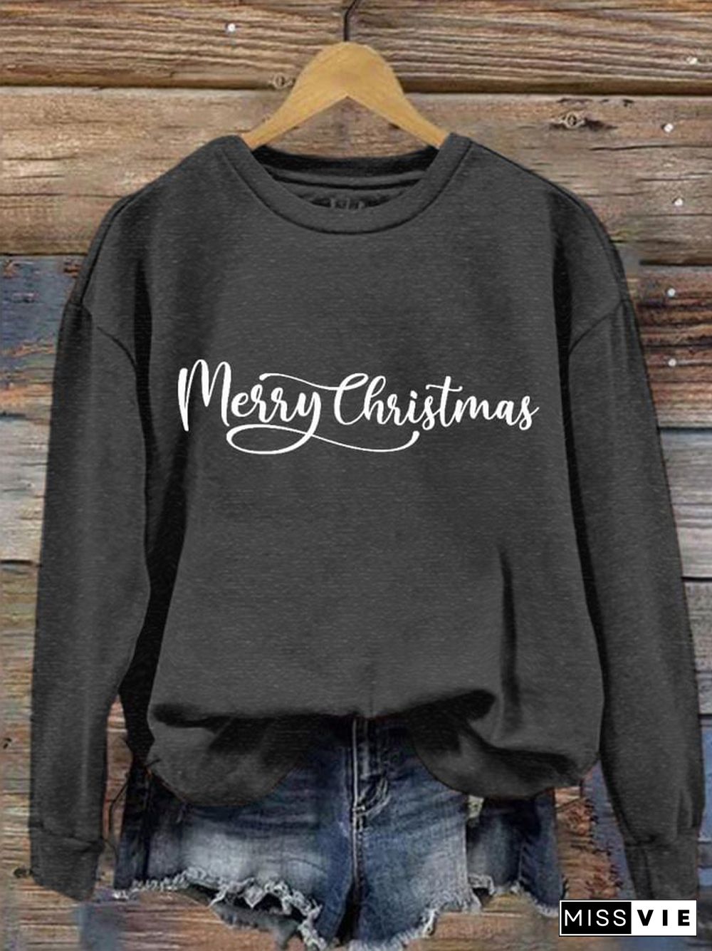 Women's Merry Christmas printed sweatshirt