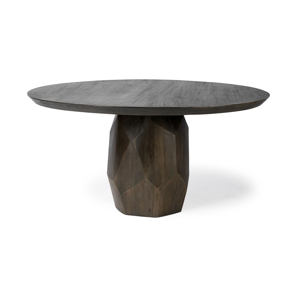 Fitzgerald Dark Brown Solid Wood Dining Table   60\