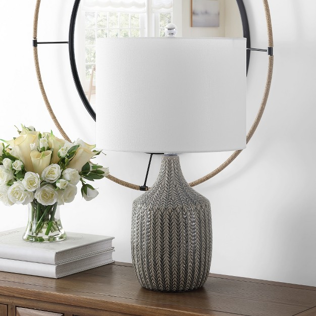 Secia Table Lamp Grey Safavieh