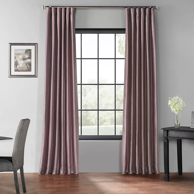 EFF Blackout Vintage Textured Faux Dupioni Window Curtain