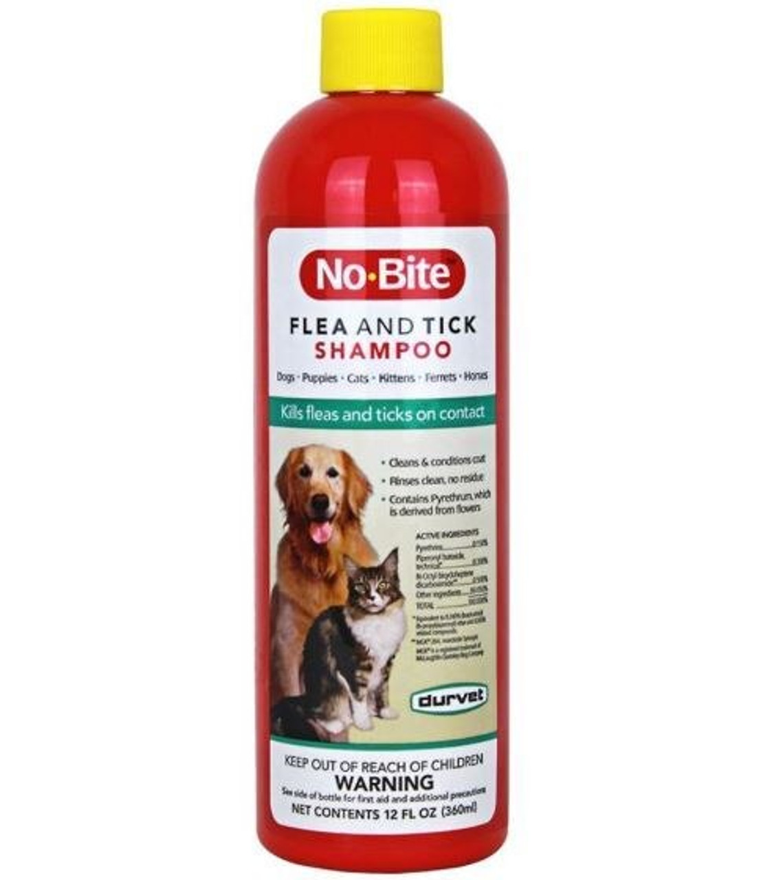 Durvet No-Bite Flea and Tick Shampoo， 12oz