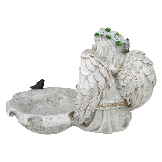 Sitting Angel Bird Feeder Outdoor Garden Statue