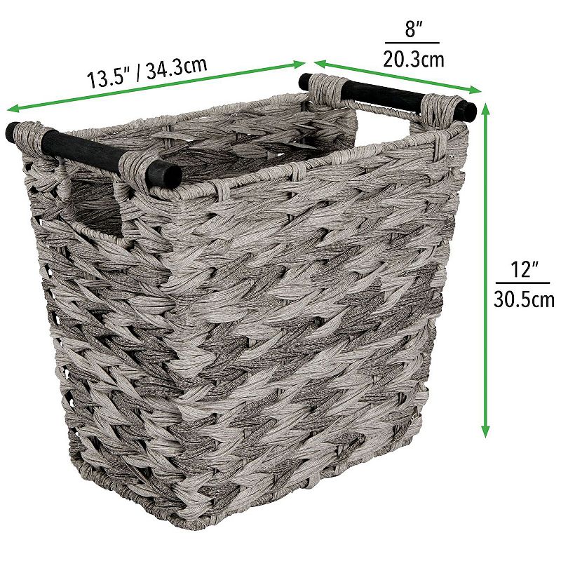 mDesign Woven Plastic Trash Can Wastebasket， Garbage Container Bin