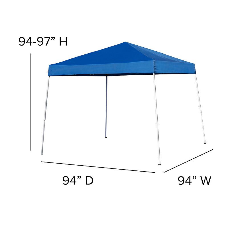 Flash Furniture Otis 8' x 8' Pop-Up Canopy Tent， 6' Folding Table， and 4 Folding Chairs Set