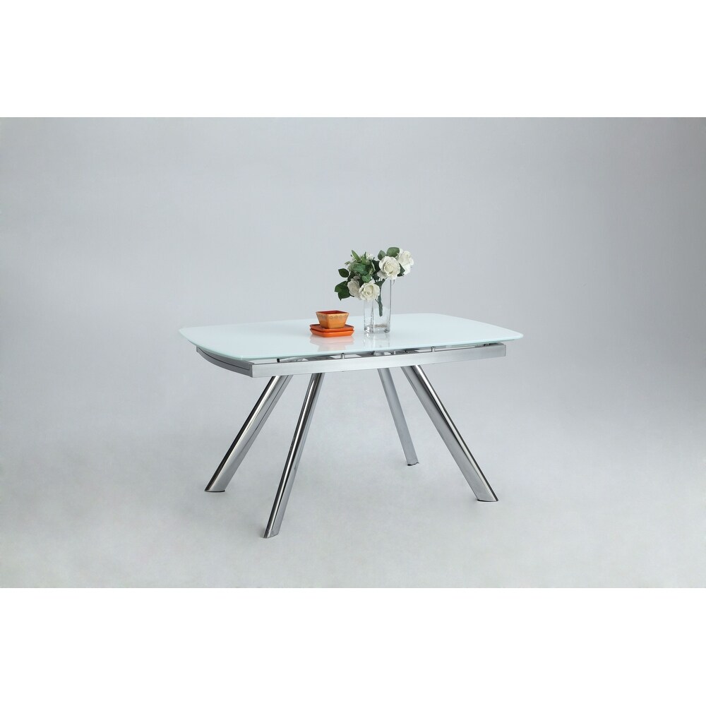 Somette Alisha Dining Table with Starphire Glass Finish