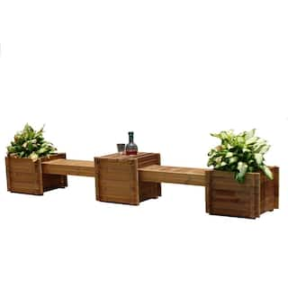 TherMod Contessa 138 in. x 20 in. Wood Bench Planter TH-CONT