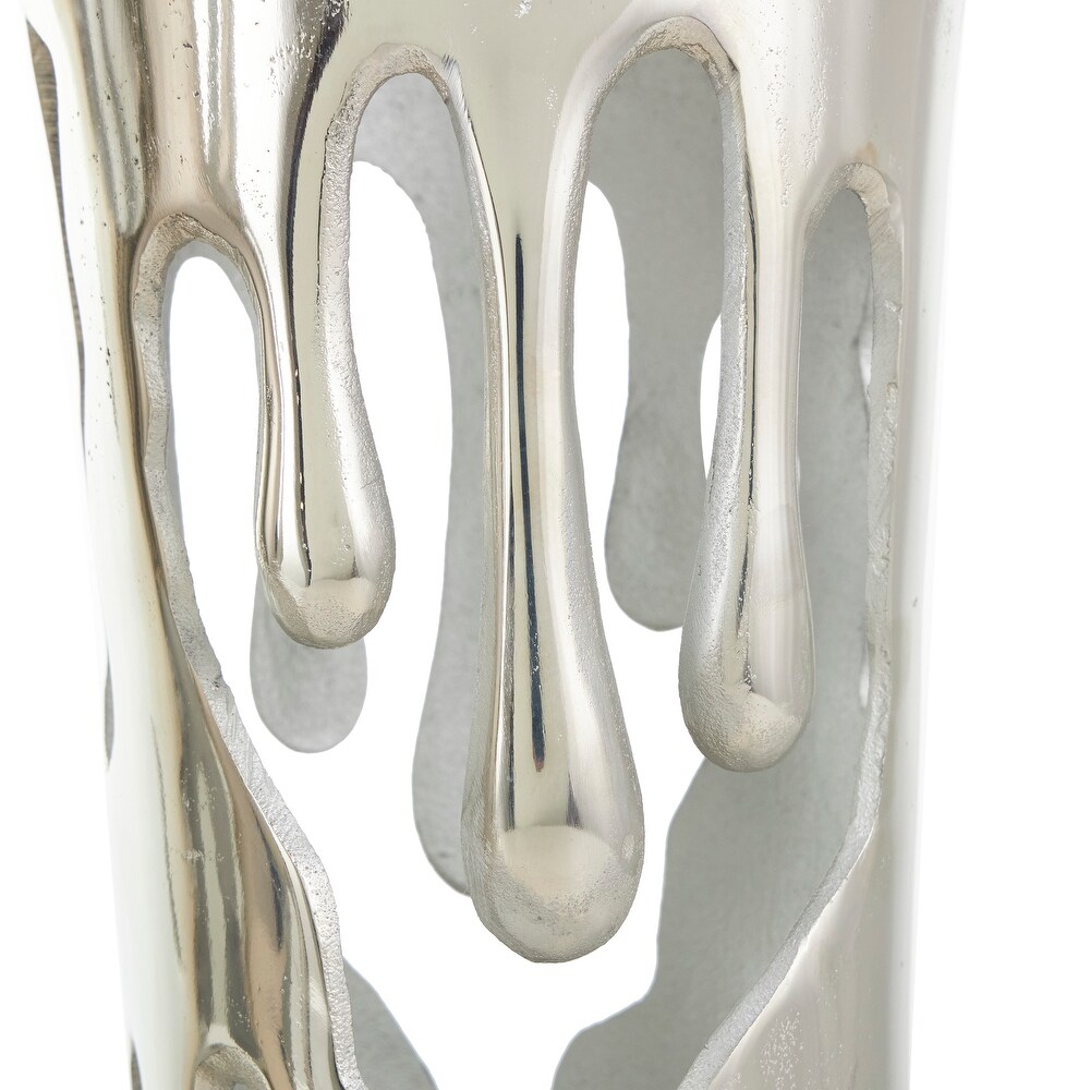 Silver  Gold or Black Aluminum Drip Vase with Melting Designed Body (Set of 2)