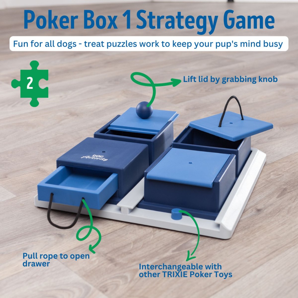 TRIXIE Activity Poker Box Activity Strategy Game Dog Toy， Level 2