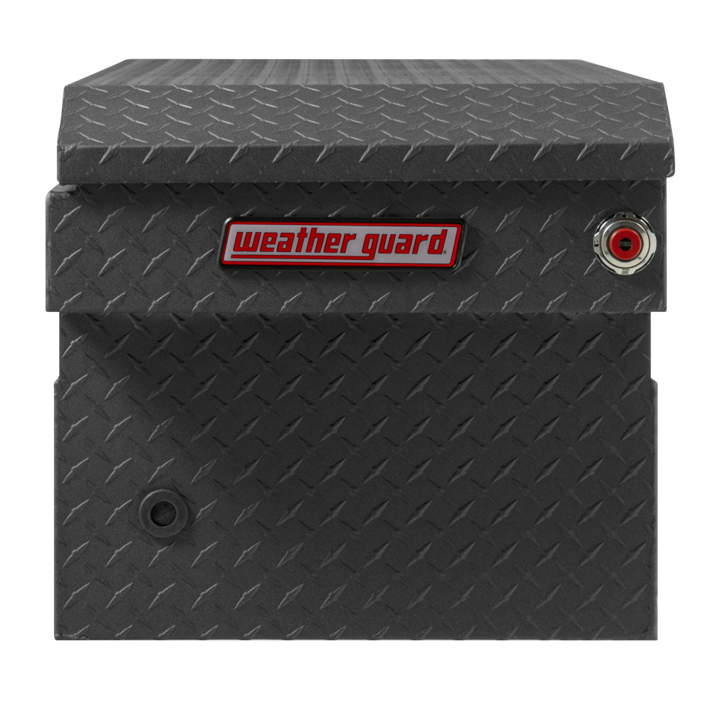 Weather Guard Saddle Truck Tool Box Aluminum Full Standard Textured Matte Black ;