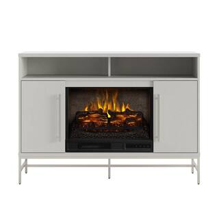 SCOTT LIVING KAPLAN 48 in. Freestanding Media Console Wooden Electric Fireplace in White HDSLFP48L-1B