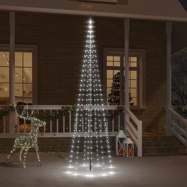 vidaXL Christmas Tree Decoration Xmas Tree Lights on Flagpole Warm White LEDs