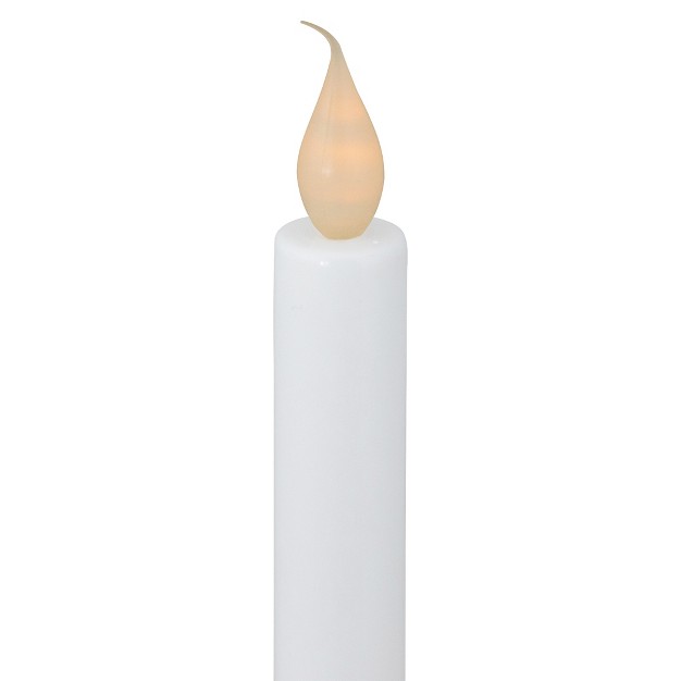 Pre lit Led White And Silver Lighted Christmas Candle Lamp