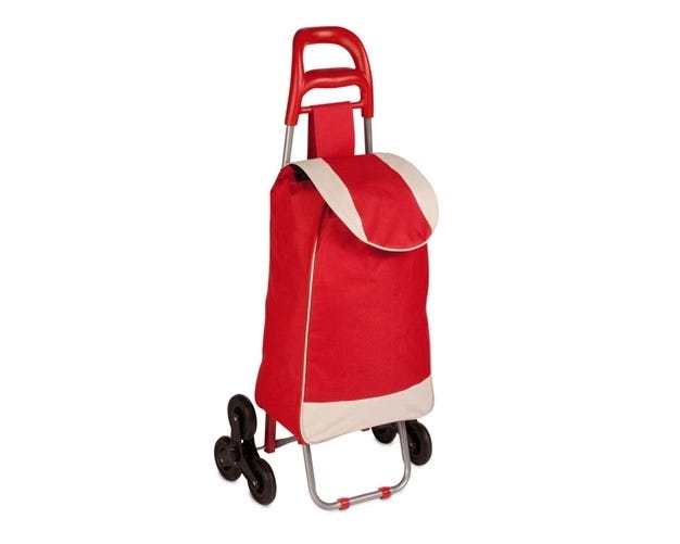 HoneyCanDo Large Red Rolling Knapsack Bag Cart w/ TriWheels CRT02894