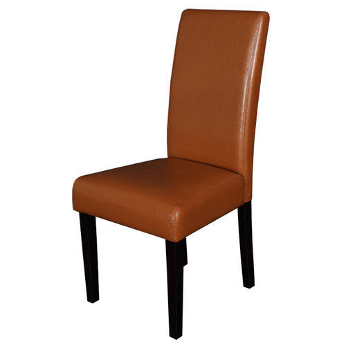 Villa Faux Leather Brown Dining Chairs (Set of 2)