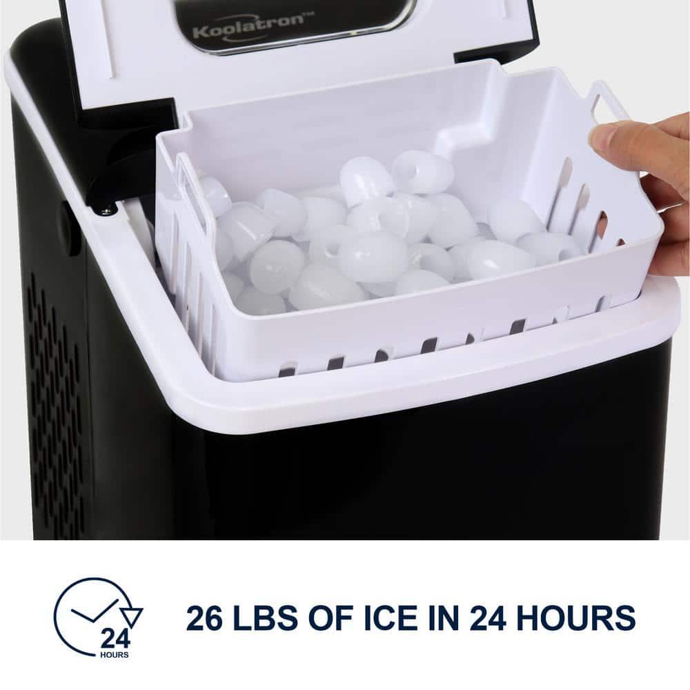 Koolatron 136 in 26 lb of Ice Per Day Countertop Portable Ice Maker in Black