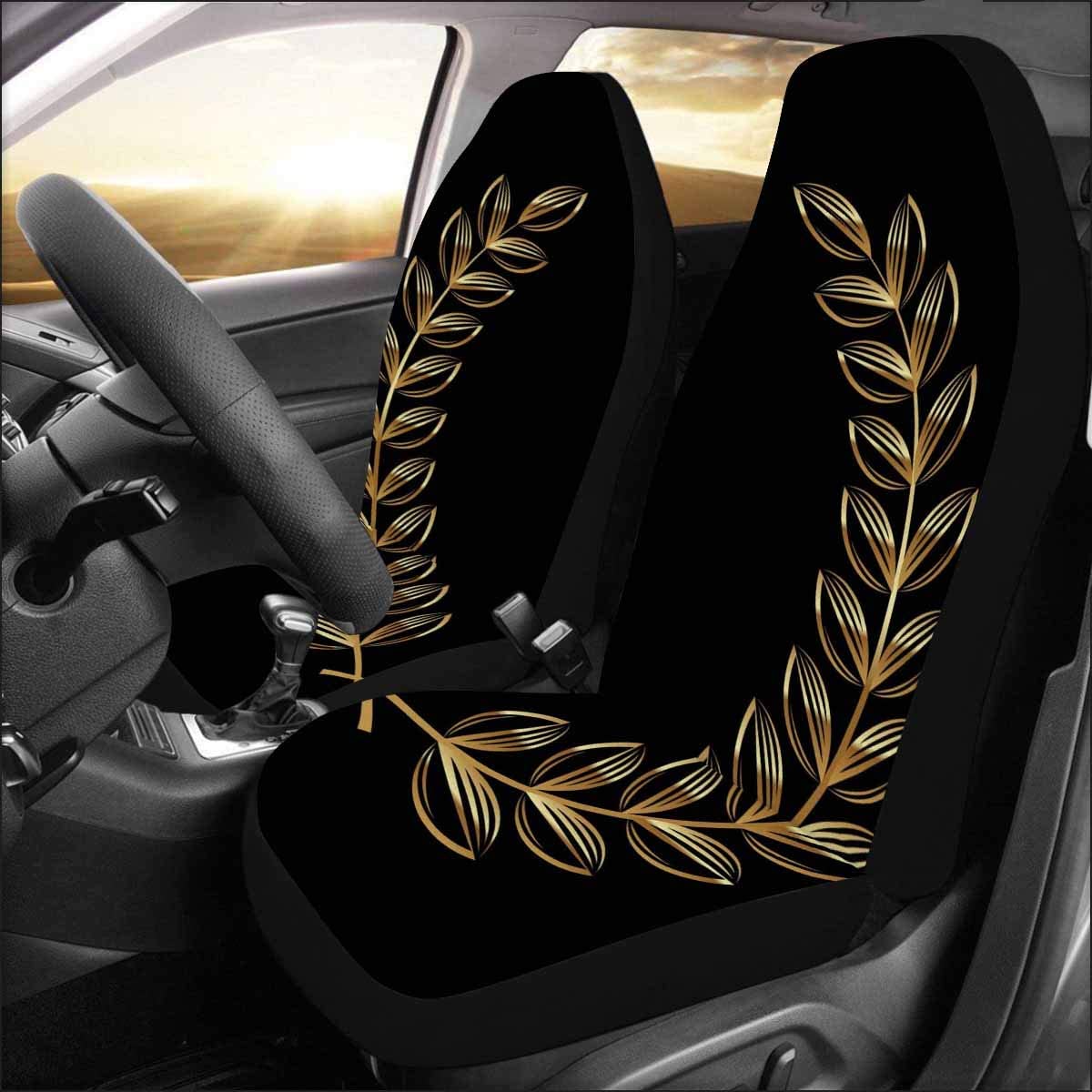 FMSHPON Set of 2 Car Seat Covers Ear of Wheat Universal Auto Front Seats Protector Fits for Car，SUV Sedan，Truck