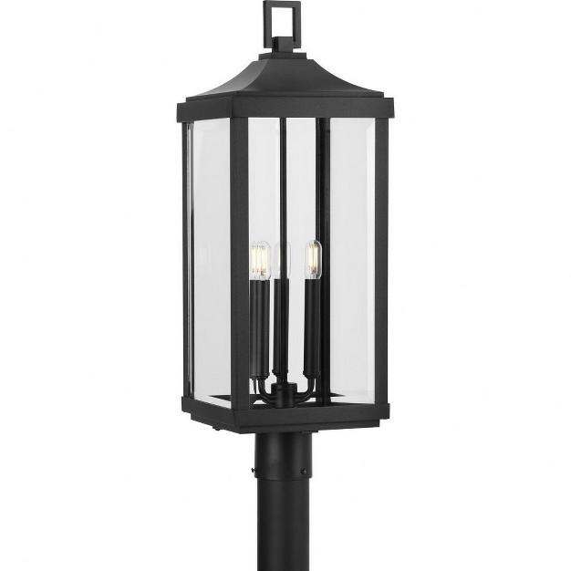 Progress Lighting Gibbes Street 3 light Post Lantern Antique Bronze Clear Beveled Glass Shade Included