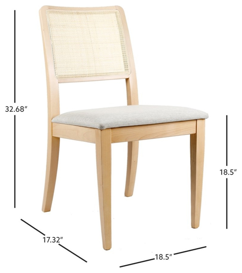 Linon Cole Solid Wood and Rattan Dining Chair in Natural   Tropical   Dining Chairs   by Homesquare  Houzz