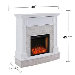 Southern Enterprises Bremma Alexa-Enabled Smart 48 in. Electric Smart Fireplace in White HD014531