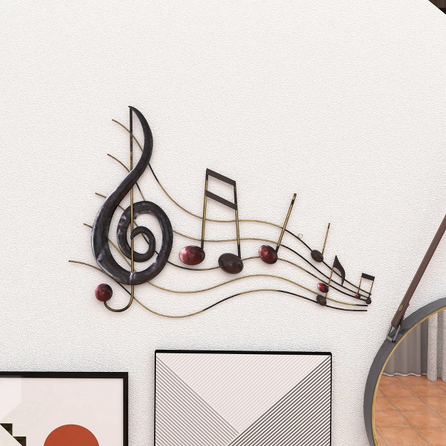 Metal Music Notes Wall Decor Brown Olivia amp May