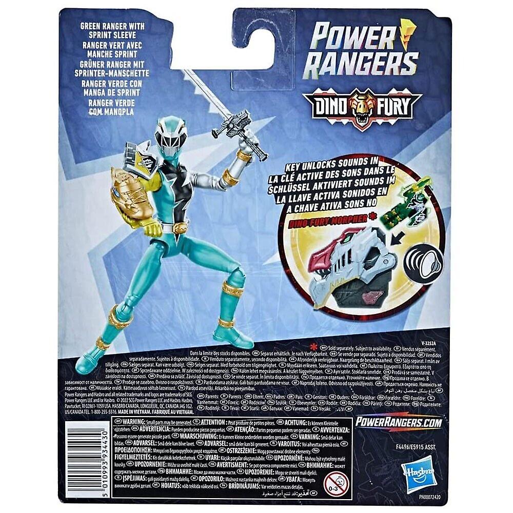 Power rangers dino fury green ranger with sprint sleeve 15cm action figure