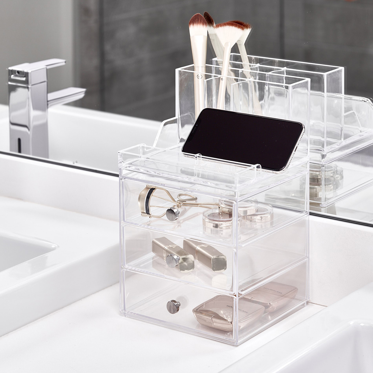 iDesign Clarity Stackable Makeup Organizer