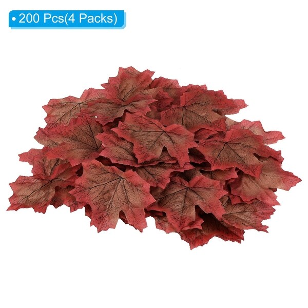 200pcs Artificial Leaves Fall Maple Autumn Fake Leaf Decoration