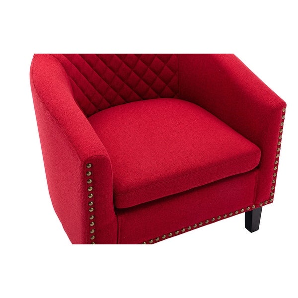 Modern Accent Barrel Chair Living Room Chair With Nailheads