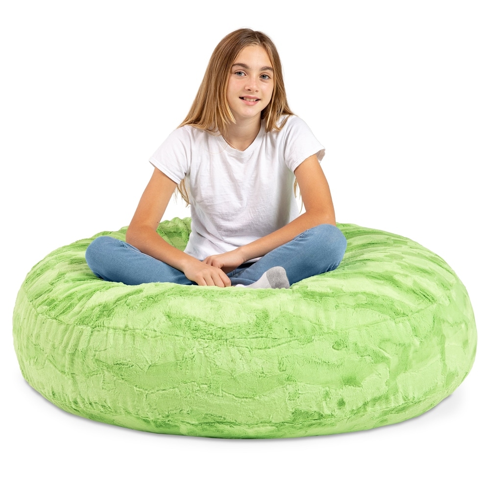 Jaxx Cocoon 4 Foot Kids Bean Bag Chair and Crash Pad   Faux Fur