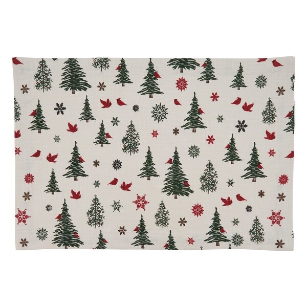 Holiday Placemats With Christmas Tree and Snowflakes Design