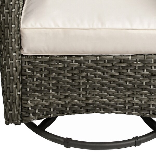 Outdoor Rattan Swivel Gliders Rocking Chair