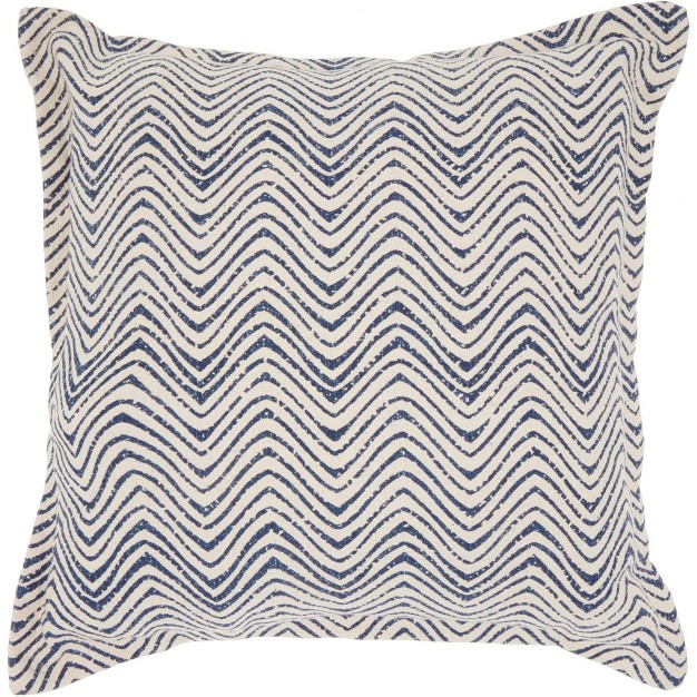 Life Styles Printed Waves Oversize Square Throw Pillow Indigo Mina Victory