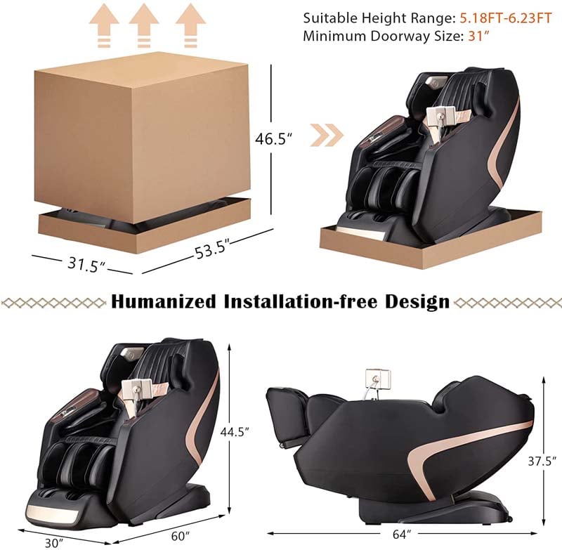 3D SL-Track Full Body Massage Chair Zero Gravity Massage Recliner with 7