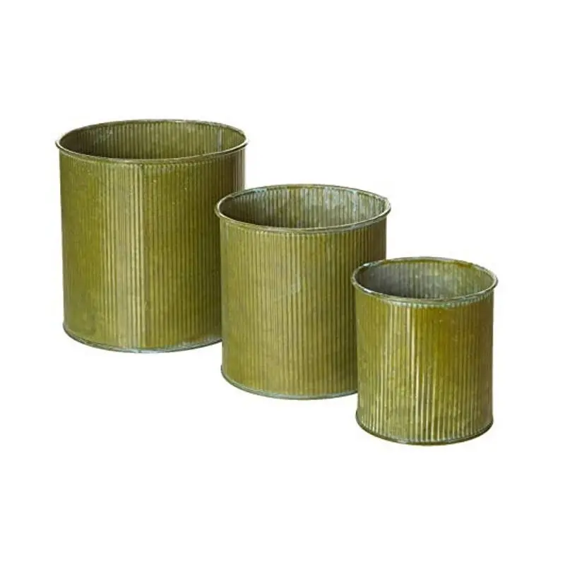 New arrival Metal planters set of 3 best selling metal flower planters and garden buckets Customized cheap metal planters