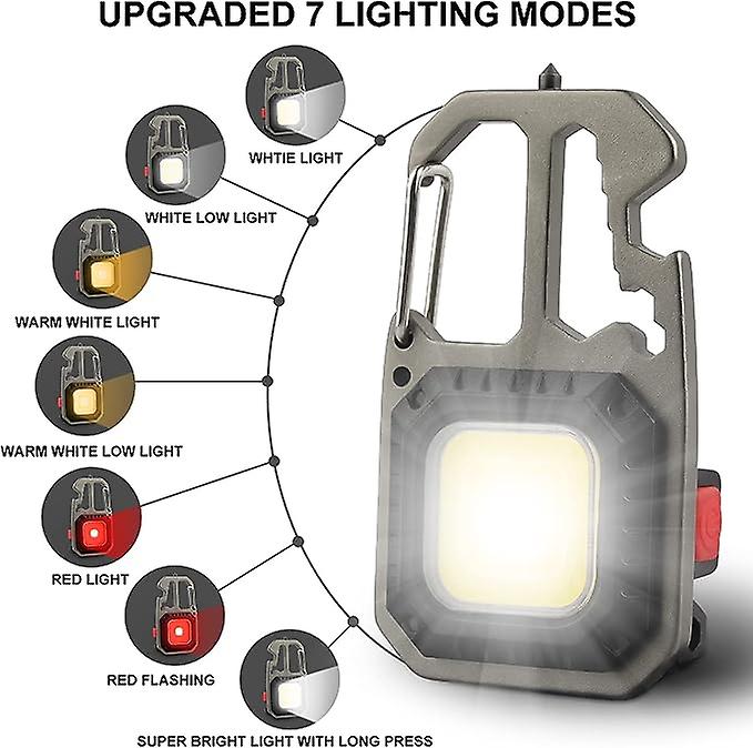 Orch Portable Mini Led Small Work Light Keychain Flashlight 7 Modes 800 Lumens Rechargeable Inspection Lights With Bottle Opener Magnetic Base For Cam