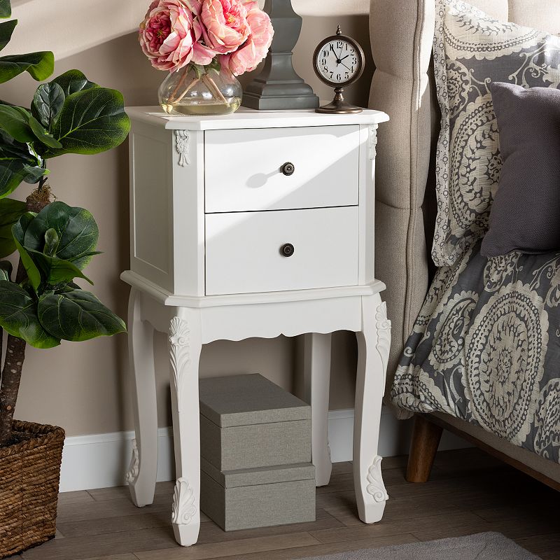 Baxton Studio Sophia White Nightstand