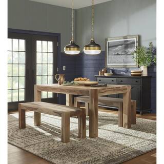 Home Decorators Collection Edmund Smoke Gray Wood Dining Bench HDC-5026