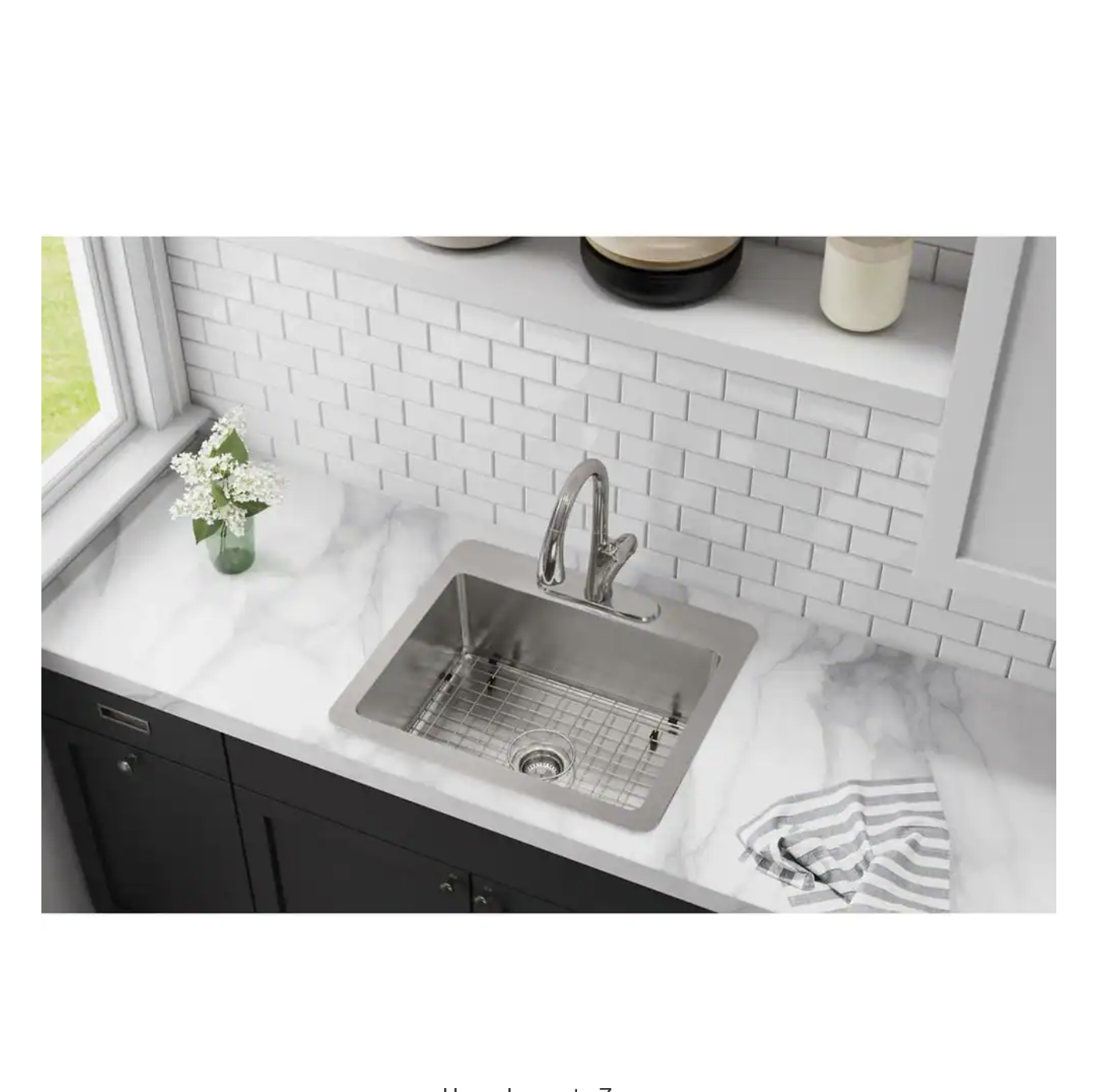 Elkay Avenue Stainless Steel Drop-In/Undermount 25 in. Single Bowl Kitchen Sink with Bottom Grid