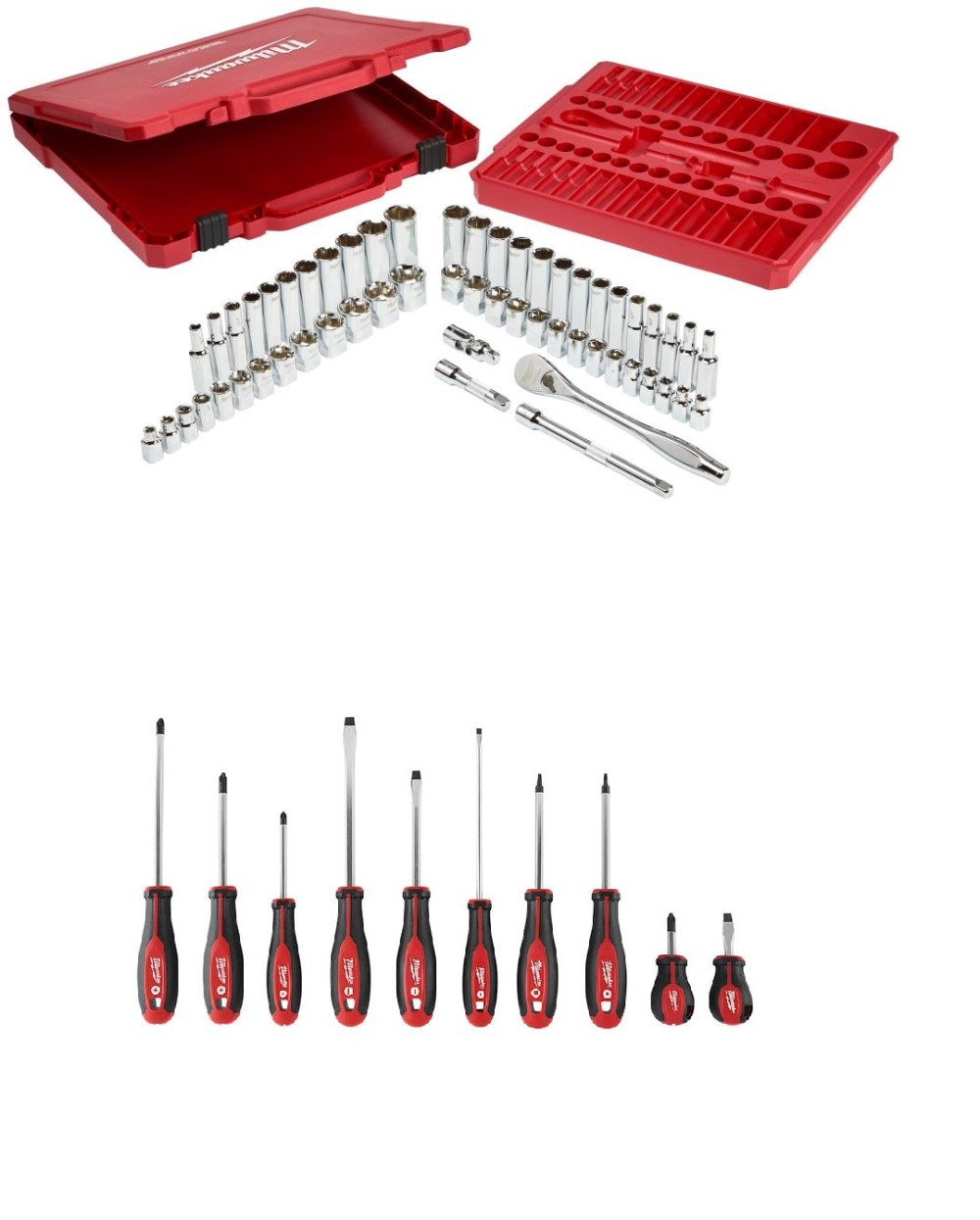 Milwaukee Ratchet Socket Screwdriver Set 66pc Bundle 48-22-9008-2710 from Milwaukee