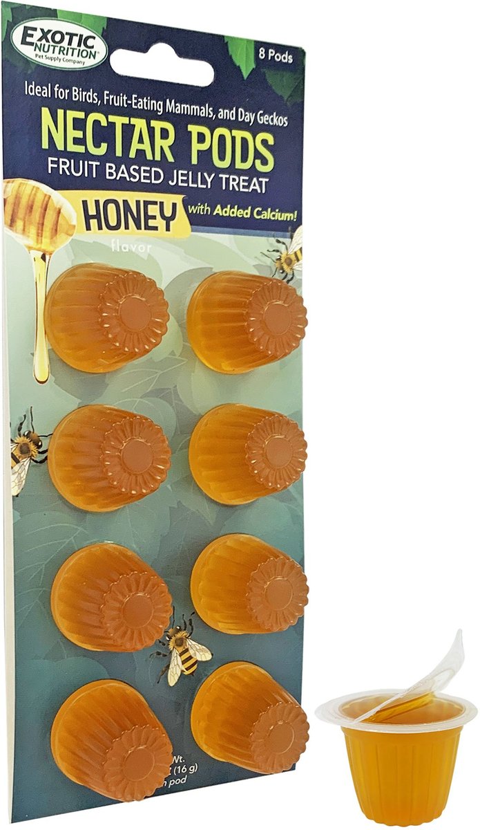 Exotic Nutrition Nectar Pods Honey Small Pet Treats， 16-gm， 8-pack