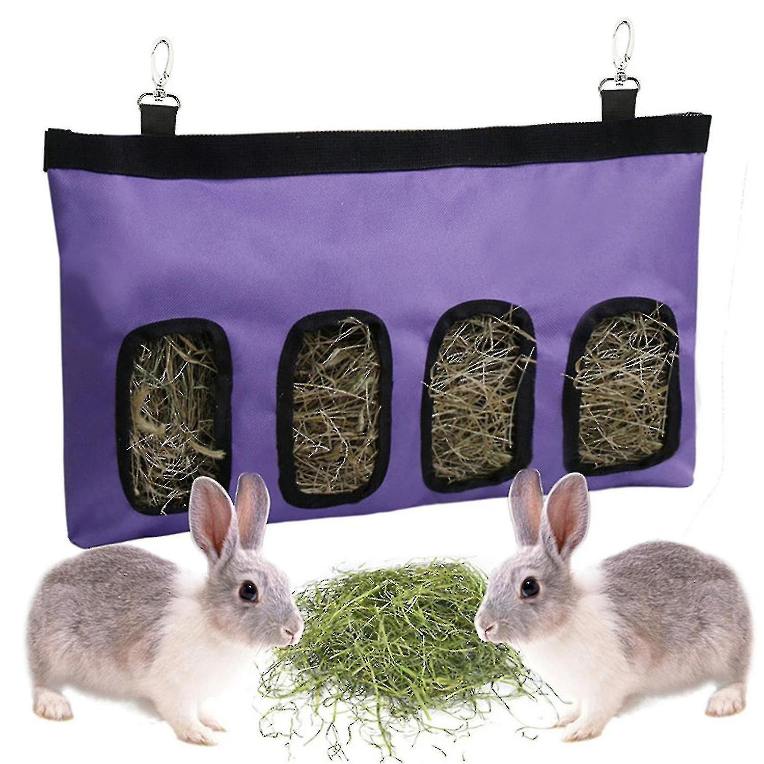 Rabbit Chinchilla Hay Bag Hanging Feeder Holder Feeding Storage Pouch Pet S