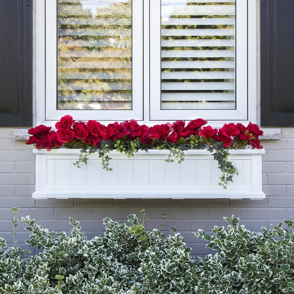 Mayne Cape Cod 48 in. x 11 in. Self-Watering White Polyethylene Window Box 4841-W