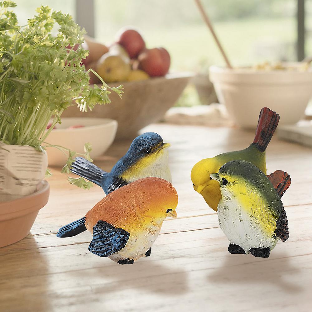 4Pcs Resin Birds Animal Figurine Decoration Lawn Garden Courtyard Ornaments